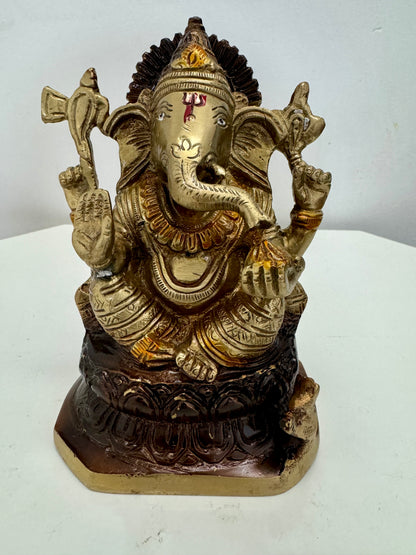 Vintage Brass Ganesha Figurine