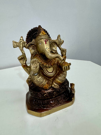 Vintage Brass Ganesha Figurine