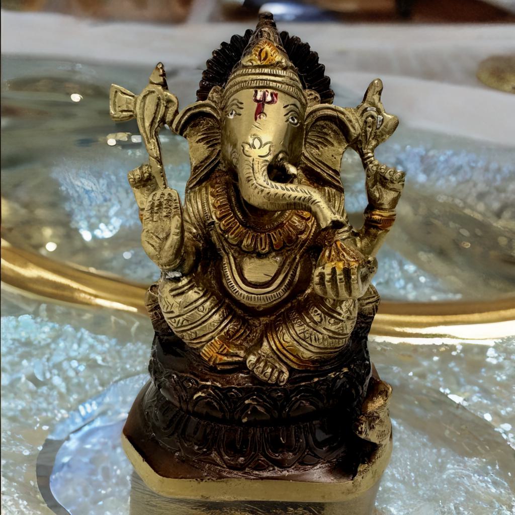 Vintage Brass Ganesha Figurine