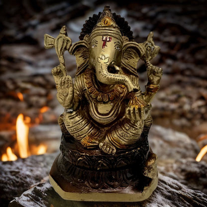 Vintage Brass Ganesha Figurine