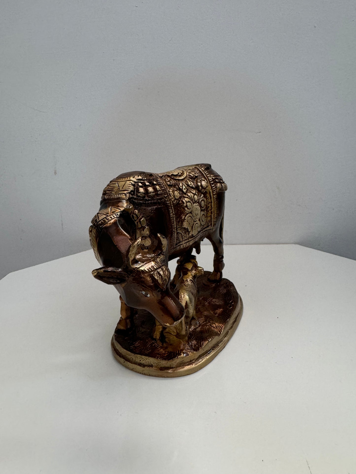 Cow with Calf Brass Murti