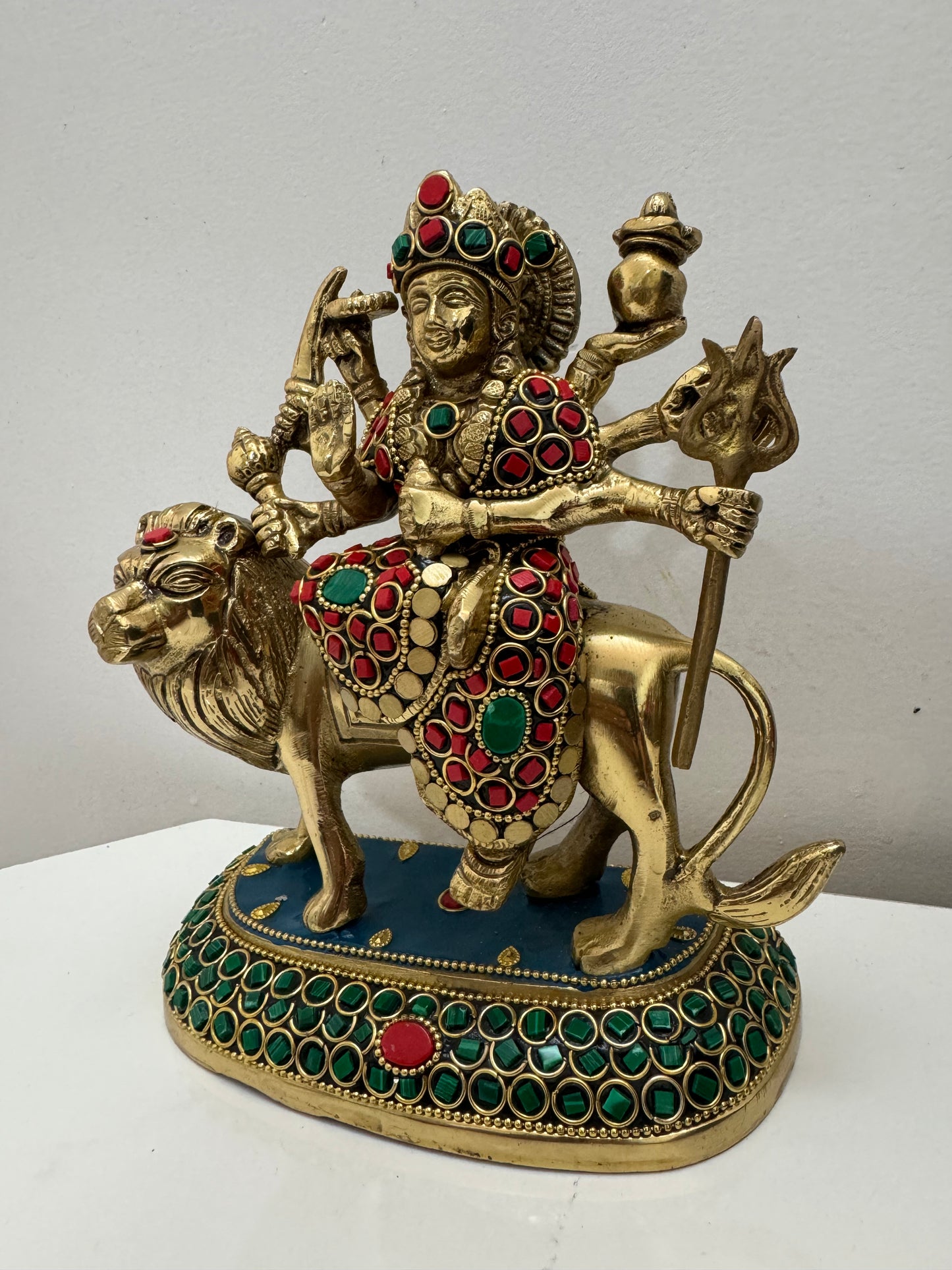 Durga Maa Brass Idol With Meenakari Work