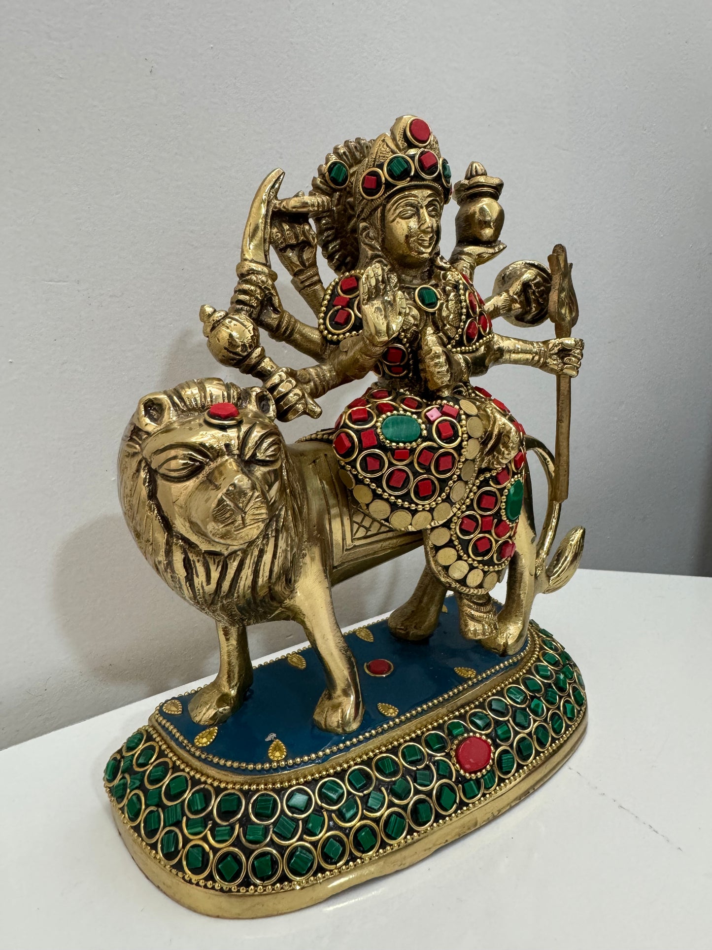 Durga Maa Brass Idol With Meenakari Work