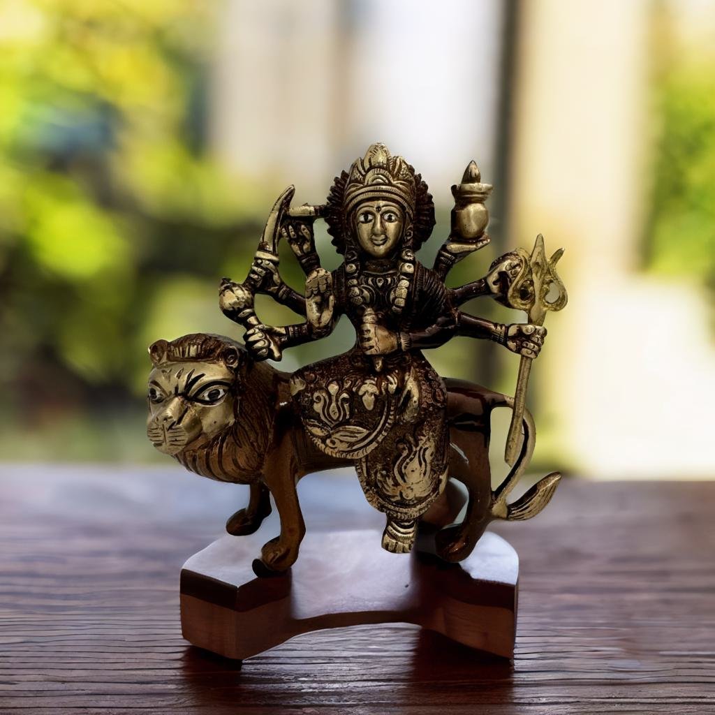 brass durga maa statue