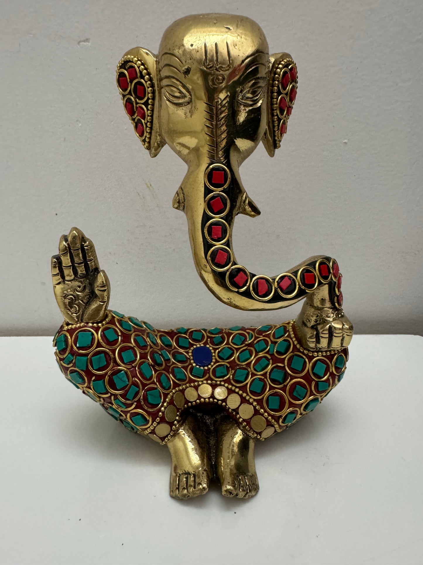 Brass Ganesh Bodiless with Minakari Work – A Symbol of Divine Artistry and Prosperity