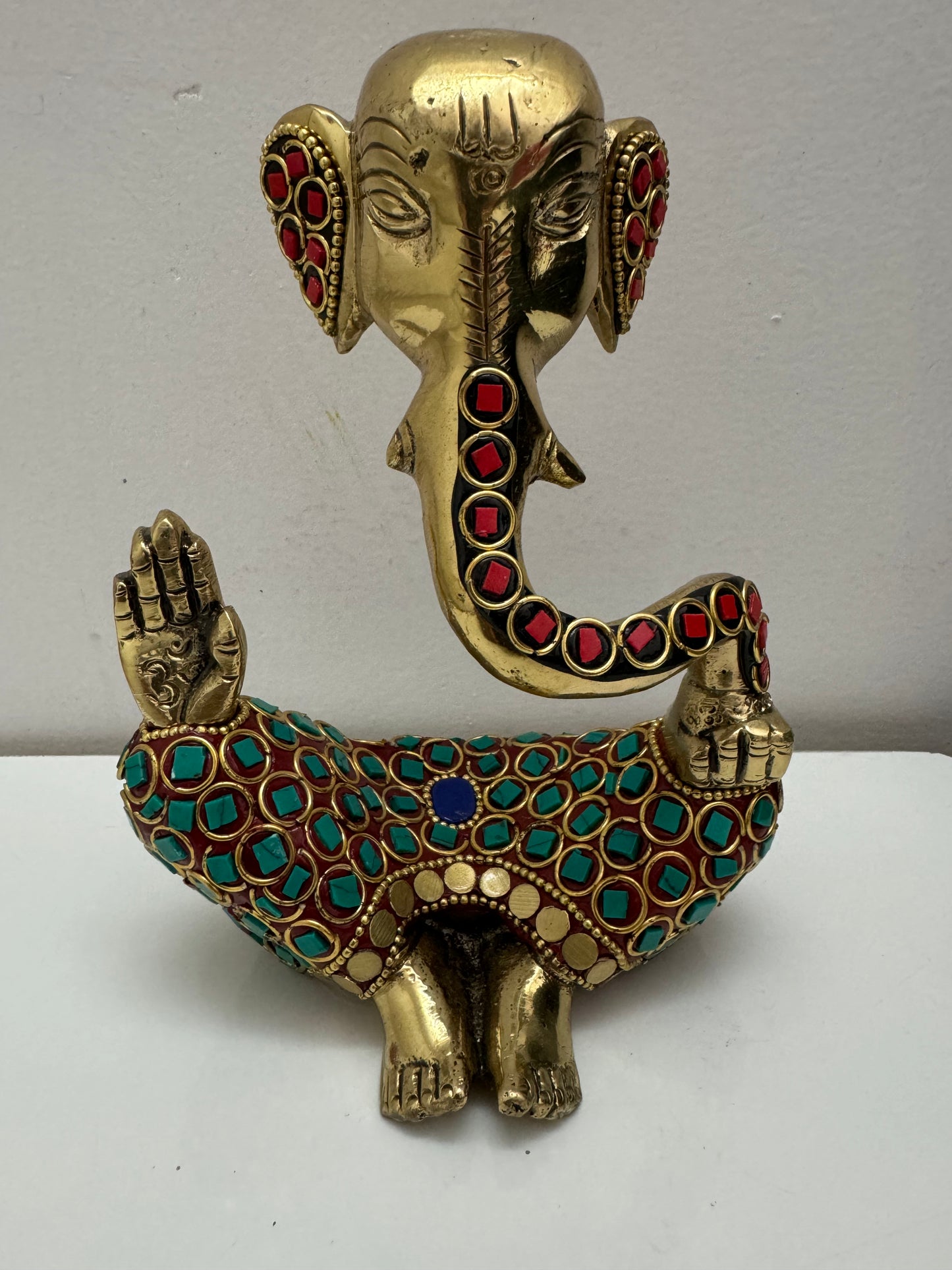 Brass Ganesh Bodiless with Minakari Work – A Symbol of Divine Artistry and Prosperity