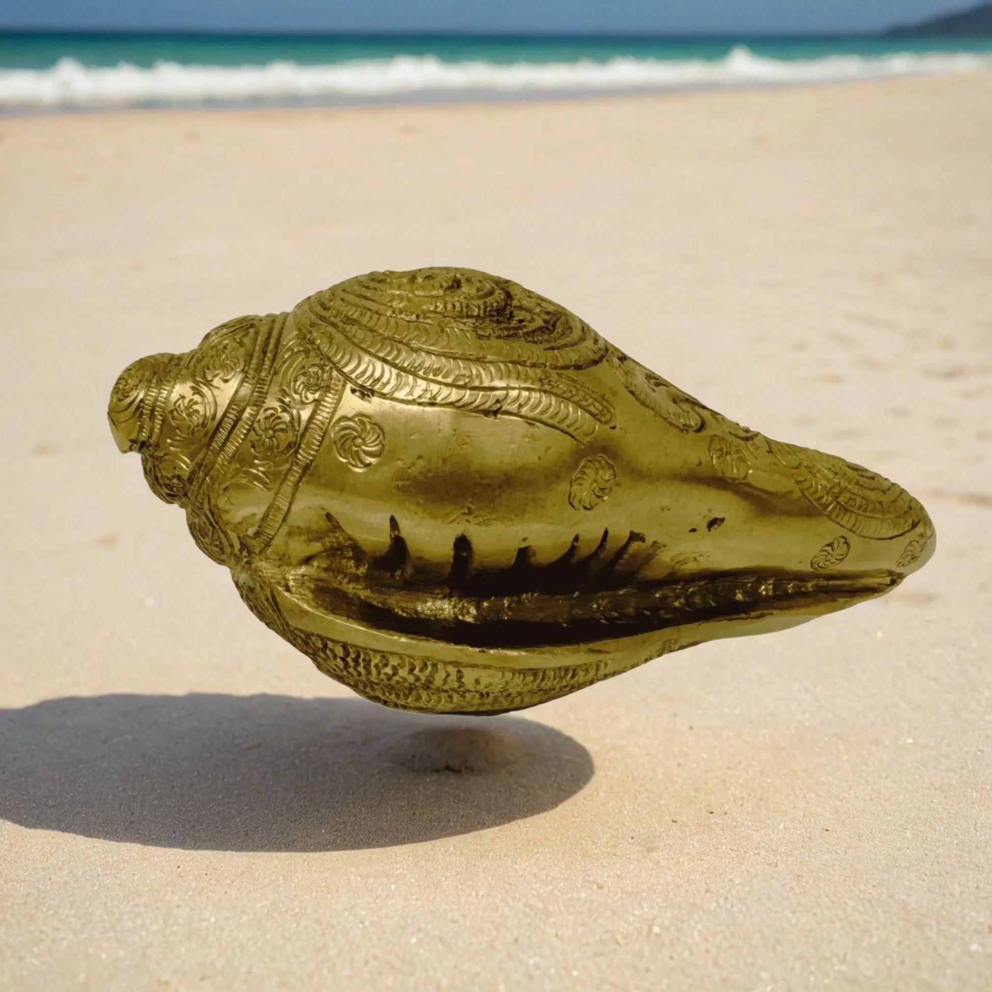 Handcrafted Brass Shell in the beach 1