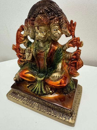 Panchmukhi Hanuman Brass Idol – Divine Protector and Symbol of Strength