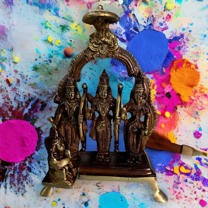 Ram Darbar Idol for Pooja – Brass Statue of Lord Ram, Sita, Lakshman, and Hanuman