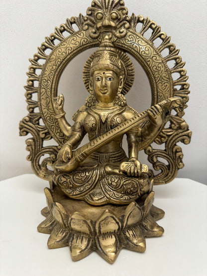 Saraswati Maa Brass Idol