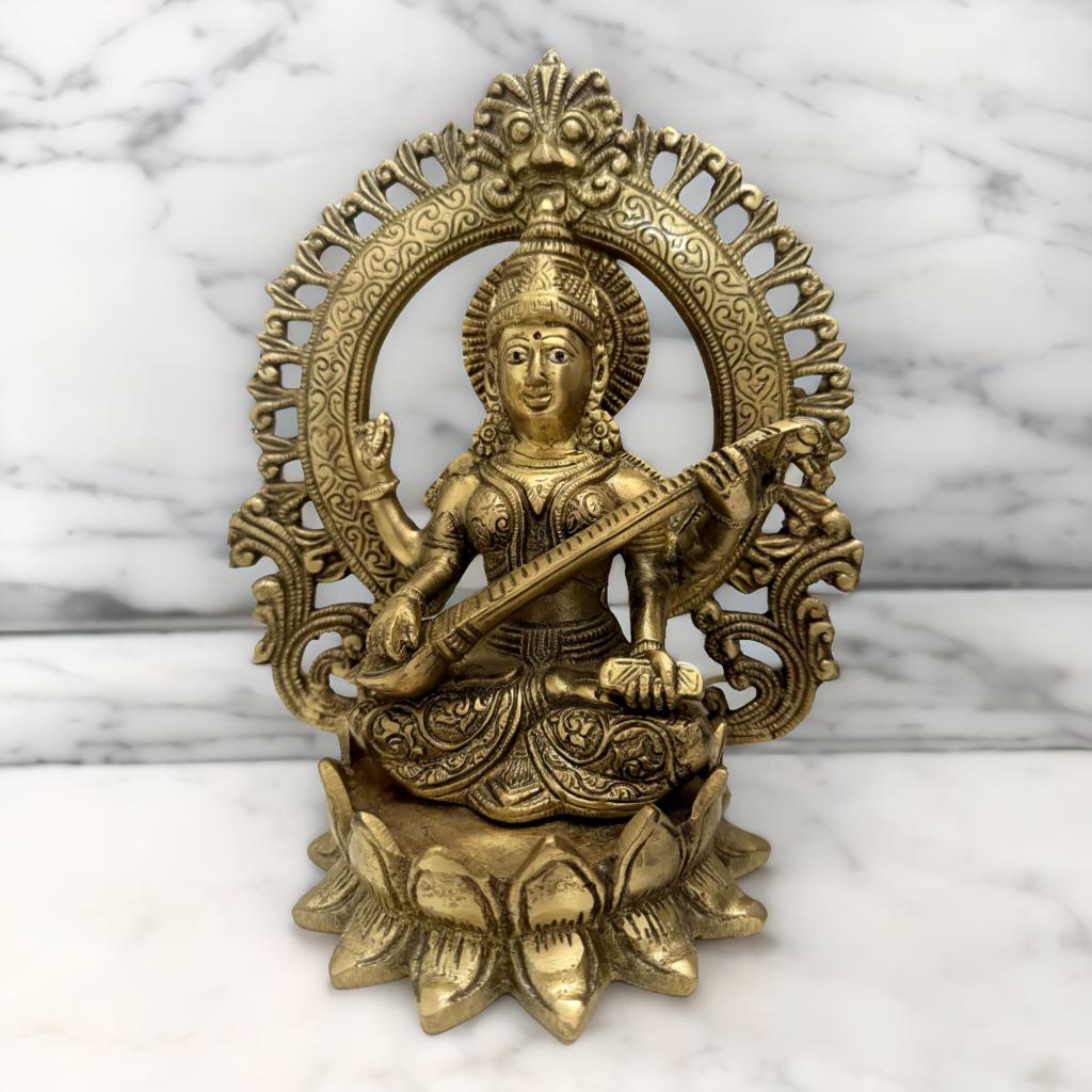 Saraswati Maa Brass Idol