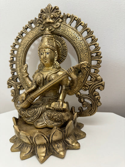 Saraswati Maa Brass Idol