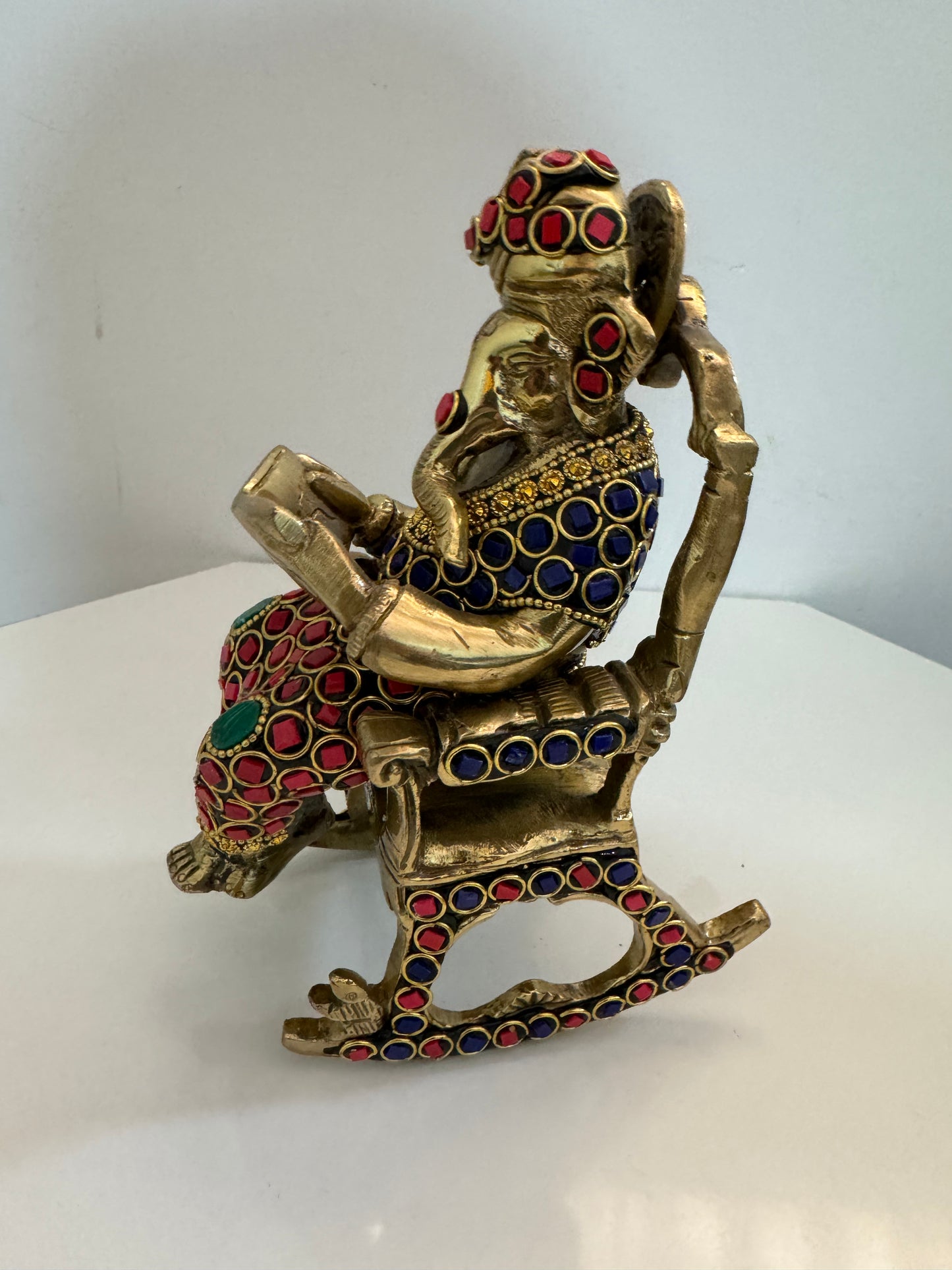 ganesh reading brass murti